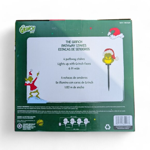 The Grinch Light Up Pathway Stakes (8 Count) With Santa Hat LED Christmas Decor - Picture 8 of 8